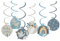 Folat 24985 Baby Shower Deko, Babyparty, Blau, WeißHängdekoration - Blooming Baby Boy - 6 Stück