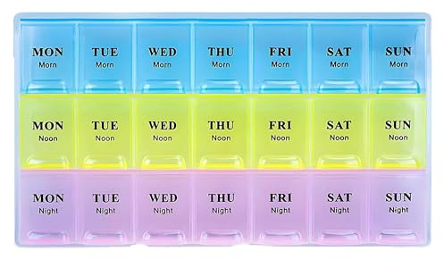WedDecor Compact Weekly 3 Times A Day Pill Organiser Portable Travel Box