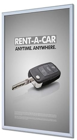 Klapprahmen Plakatrahmen 70x100cm 32mm Rahmen Alu Klapprahmen für Fenster, Ecken:auf Gehrung (spitz)