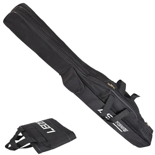 Borsa Da Pesca, Sacca Porta Canne Da Pesca 3 Strati, 150cm Borsa Per Canne Da Pesca, Borsa Portatile Pieghevole Attrezzatura Da Pesca Per Il Trasporto Di Attrezzatura(Nero)