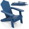 COSTWAY Adirondack Stuhl klappbar, wetterfester Adirondack Chair aus Kunststoff, Gartensessel mit hoher Rückenlehne & Breiten Armlehnen für Garten, Terrasse, 180 kg Tragfähigkeit (Marine)