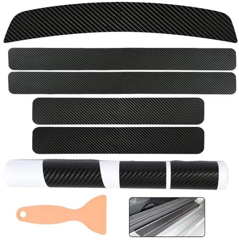 6 Stück Auto Kohlefaser Einstiegsleisten Schutz Folie für Toyota RAV4 5 (V) A5 I 2018-2024, Einstiegsleisten Auto Aufkleber Türschwellen-Anti-Kratz-Schutz