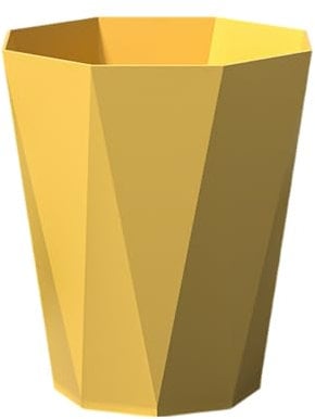 Polygon Small Trash Can, Trash Can Wastebasket Plastic Trash Bin Garbage Container Rubbish Can Paper Basket Office Organizer for Bathrooms, Laundry Room, Kitchens, Offices, Kids Rooms, Dorms (Yellow)