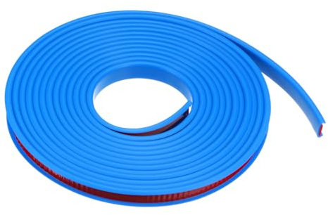 sourcing map U-Shape Edge Banding 15/32 x 19.7ft (12mm x 6M) Self Adhesive TPE Flexible Veneer Tape Soft Edge Strip Protector for Furniture Cabinet Table Protection Repair, Blue