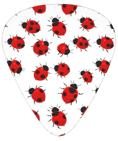 Ladybug Print 12 Stück Gitarrenplektren für Gitarren und Ukulele, einzigartiges Gitarrengeschenk