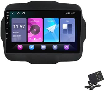 EsaSam Android 14 Autoradio Kabelloses Carplay Radio Kompatibel Mit Jeep Renegade 2014~2018 Auto Entertainment Multimediasystem Mit Bluetooth, GPS Navigation, FM Radio,2G+32G