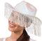 Chaks - Holografischer Cowboyhut mit Fransen, Hut für Western Kostüme, Accessoires für Karneval, Festival und JGA