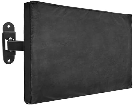 HAJHI 210d Oxford Funda TV Exterior Impermeable A Prueba de Polvo Funda para Televisor con Bolsillos Portaobjetos, Universal Cubierta de TV Todo Incluido para Patio(46-48inches)