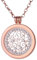 Morella Damen Halskette Rosegold 70 cm Edelstahl mit Anhänger und Coin 33 mm Zirkonia Ornament in Schmuckbeutel