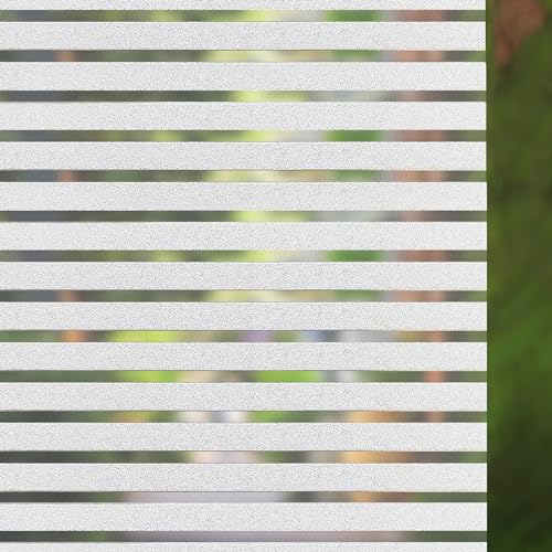 Concus-T Fensterfolie Selbstklebend Glasdekorfolie Statische Folie Ohne Kleber Streifen Milchglasfolie Perfect für Büro glastür 90x300cm