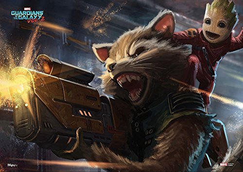 MightyPrint Guardians of The Galaxy Vol 2 (Rocket und Baby Groot) Art Wand Next Generation Premium Print