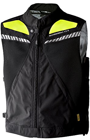 MOTOAIRBAG Airbag Weste hinten und vorne, Schwarz/Neon, Größe XXL/XXXL
