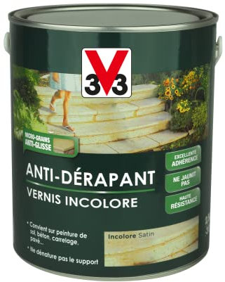 V33 Vernis sol extérieur, antidérapant, Incolore 2,5L