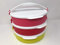 Tupperware - Set da picnic impilabile (3) con manico, 3 x 880 ml, 880 ml, con manico, ciotola impilabile con coperchio, colore: rosso/rosa/giallo