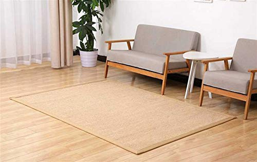 LIVEINU Sisal Natur Teppich mit rutschfest Sisalteppich Modern Hochwertige Bordüre Flachgewebe Sisal Läufer Teppich Fußmatten Für Schlafzimmer 40x80cm Natur