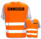 Bedruckte Warnwesten mit ISO-Leuchtstreifen * Standard- oder Reflex-Druck * Thema Sicherheit & Team, Warnweste Begriffe Security:Einweiser, Farbe + Größe:Orange (3XL/4XL)