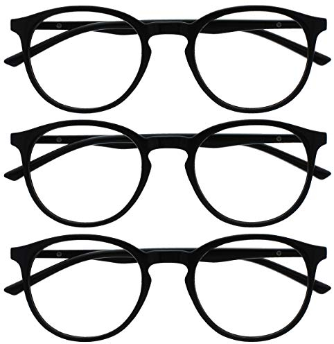 OPULIZE Met 3 Pacco Blocco Luce Blu Occhiali Da Lettura Computer Gioco Nero Uomo Donna BBB60-1 +2,00