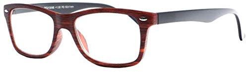 Lesebrille aus Holz, braun und schwarz, Fantasie, Klasse Orby – Größe: Dioptrien 1,5 – Farbe: Braun – Herren