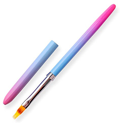 SILPECWEE 1Pc Acrylic Nail Ombre Brush Kolinsky Gradient Design Handle UV Gel Polish Nail Art Painting Lace Pen Manicure Salon Tools