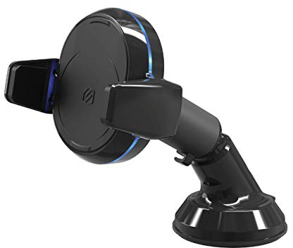 Scosche MagicGrip Sense and Grip Phone Mount - Wireless Charging, for Qi-Enabled Devices - Suction Cup, Double Pivot