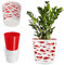 KADAX Maceta Redonda de Plástico para Flores y Plantas - Macetero Ligero y Moderno para Interiores y Balcón (19 cm, Rojo)