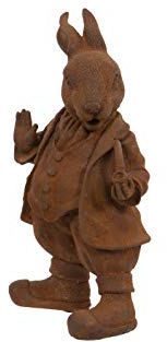 F&G Supplies Cold Cast Iron Mr Rabbit garden ornament Beatrix Potter Sculpture- this charming chap is full of character!