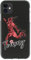 Personalised Phone Case For Apple iPhone 16, 15, 14,13, 12, 11, Pro Max, Mini, XR, XS, SE Light Red Marble Football Phone Case with Name on Soft Black Gel TPU Phone Cover