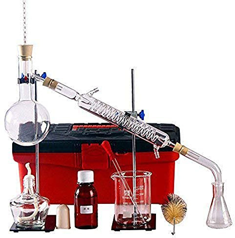 Distillation Device Laboratory Glassware Industrial Scientific Production Essential Oil Water Distillation Complete Sets of 23 Sets (250ml)