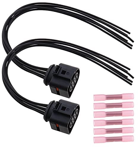 ECSiNG 2x Auto Rücklicht Kabelbaum Verbinder 6 Pin Rücklicht Loom Verdrahtung weiblich Stecker 30cm mit 6x 0,50mm²-1,50mm² Rohr 1J0973733 kompatibel mit Audi TT Mk 2 2006-2012
