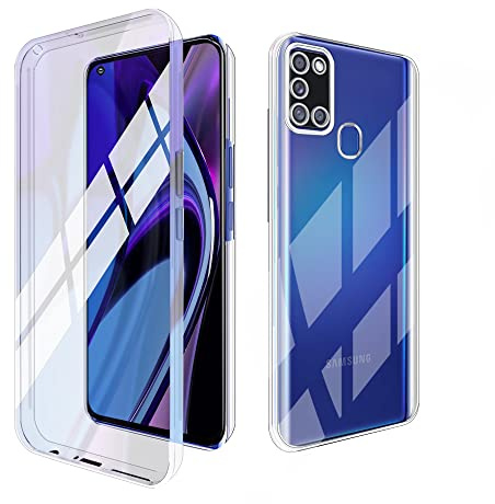 Coque Samsung Galaxy A21S Antichoc Coque Samsung Galaxy A21S,avec Protège-écran, Jofun Case Full Body Protection 360 Etui Robuste Transparent Bumper Housse pour Samsung A21S