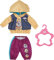 BABY born 832615 Outfit mit Hoody 43cm - Puppenkleidung Set bestehend aus Hose, Pullover und Kleiderbügel in lila gelb
