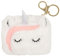 DRAEGER Paris | Porte-Monnaie Peluche Licorne Blanc | Animaux Mignons pour Enfant | Porte-Feuille avec Porte-clés | Idée Cadeau pour Son Enfant, pour sa Fille