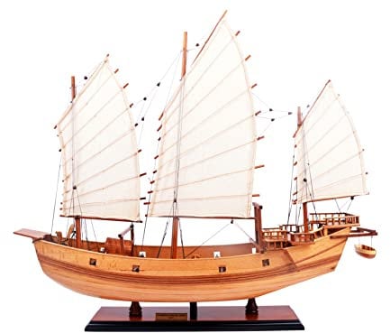 Old Modern Handicrafts Chinese Junk Ship Model - Fully Assembled Museum Quality Model Ships - A Masterpiece Maritime Décor for Home &Office - 27L x 7W x 22.5H inches
