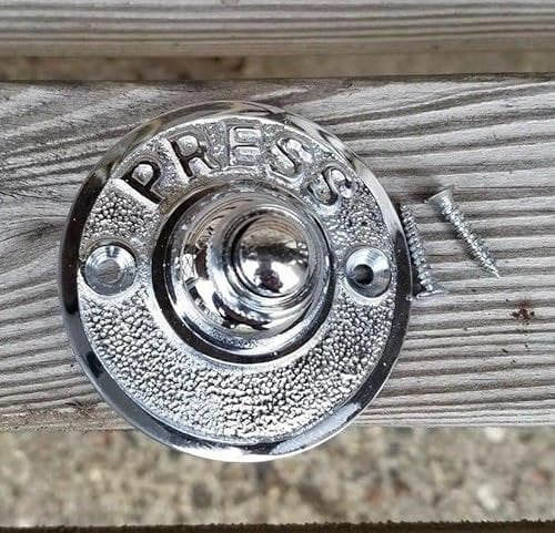Retro Collection Round Push Button Door Bell with Chrome Silver Finish Main Wire