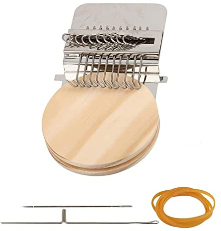 PXRLMYF Kleiner Webstuhl,Speedweve Type Weave Tool,DIY Holz Weben Small Loom for Anfänger Schnell Mending Jeans Kleidung und Socken,10 Hooks