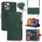 Cavor Crossbody iPhone 12 Pro Max Case With Card Holder With Strap,Flip Leather Wallet Case,[9 Card Holder] Zipper Detachable Lanyard Phone Case Cover for Women for iPhone 12 Pro Max - Dark Green