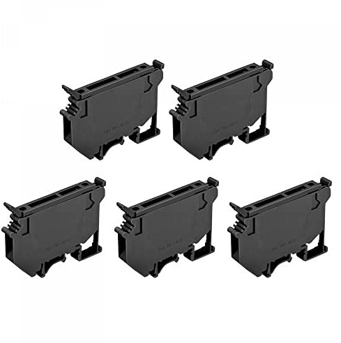 sourcing map Lot de 5 borniers porte-fusibles à vis pour montage sur rail DIN UK5 Noir