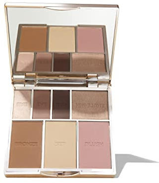 Sculpted by Aimee Bare Basics Makeup Palette, All In One Face Palette | Bronzer, Blush, Highlighter, Setting Powder and Eyeshadow, Nude 01