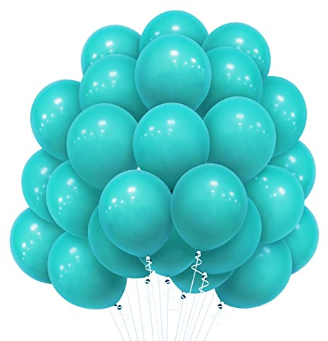 Palloncini color foglia di tè, confezione da 30 palloncini blu Tiffany da 30 cm, palloncini in lattice opaco tinta unita per ragazze e donne, verde acqua di tè, matrimonio, baby shower decorazione
