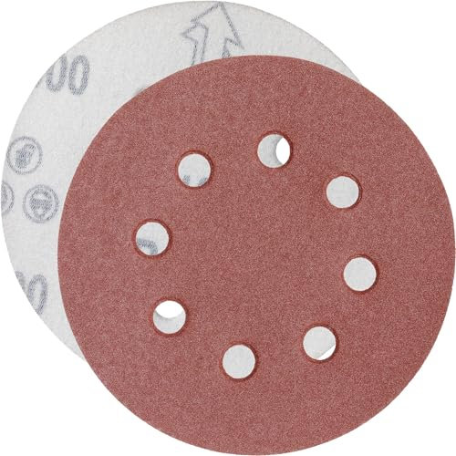 YoiYee 1000 Grit Sanding Discs Pads, 8 Holes, 125mm/5-inch Hook and Loop Quick Change Sandpaper Sheet for Random Orbital Sander, 20 Pack