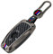 Happyit Casos de Cubierta de la Llave del Coche de Aleación de Zinc para bmw1 3 5 Series F10 F11 F20 F30 F31 F34 G20 G30 X3 F25 X4 I3 M3 M4 con Fibra de Carbono Silicona (3 Botones, Color Mate)