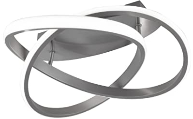 Reality Leuchten LED Deckenleuchte Course R62051407, Metall Nickel matt, inkl. 18 Watt LED, Switch Dimmer