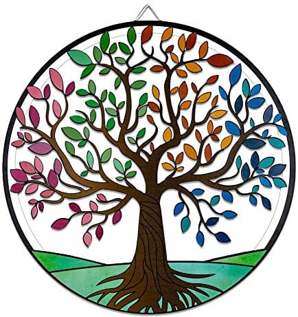 SAC SMARTEN ARTS Albero genealogico Decorazione da parete Albero della Vita Wall Art 29,2 cm Metallo Albero Wall Art Outdoor Wall Decor