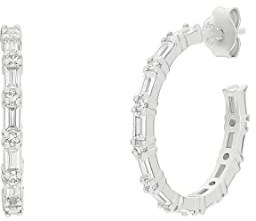NOELANI Creolen 925 Sterling Silber Damen Ohrschmuck, mit Zirkonia synth., 2 cm, Gold, Kommt in Schmuck Geschenk Box, 2030158