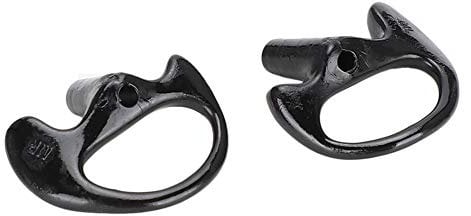 Dioche Radio Earpiece, Radio Earpiece Mold, Comfortable Black Silica Gel Ear Mould Replacement for Most Coil Tube Audio Kits Both Ears (Large)