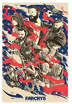 FarCry-5 Spielposter auf Leinwand, Poster, Wandkunst, Dekor, Bild, Gemälde für Wohnzimmer, Schlafzimmer, Dekoration, ungerahmt, 50 x 75 cm
