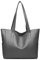 YXQSED Henkeltaschen Damen PU Leder Shopper Damen Henkeltaschen Tasche Student Schultasche Arbeit Handtaschen für Damen Schultertaschen Damentaschen Weich Umhängetasche-Grau