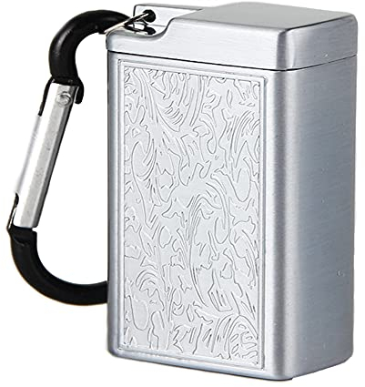 Mini Portable Pocket Ashtray Metal Smell-Proof Cigarette Ashtray Pocket Cigarette Ashtray with Key Chain for Travelling and Outdoor Use