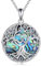 YFN Baum des Lebens Halskette Sterling Silber Om Aum Ohm Baum Anhänger Schmuck Yoga Geschenke für Damen Herren
