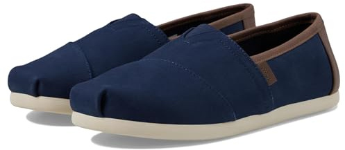 TOMS Alpargata Canvas Slip-On Shoes for Men & Women with Comfort & Mental Health Support Wide Width Options Navy